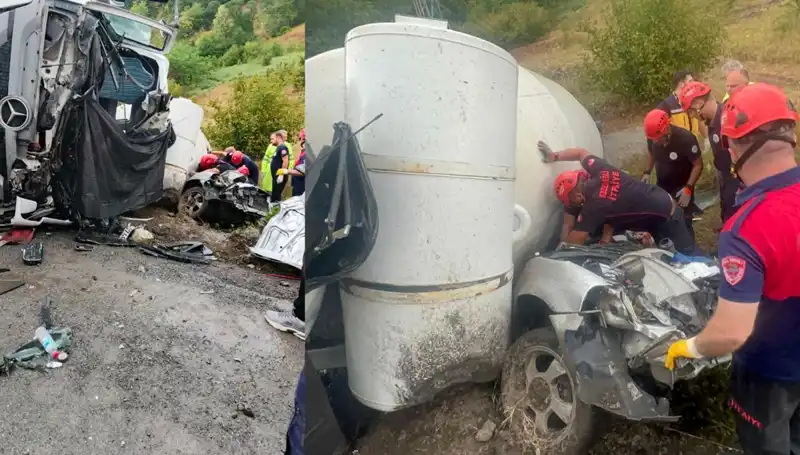 Beton Mikseri Otomobilin Üzerine Devrildi: Facia Sonucu 1 Ölü, 1 Yaralı
