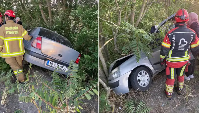 Balıkesir'de Otomobil Dehşeti: Şarampole Yuvarlanma Sonrası İki Yaralı